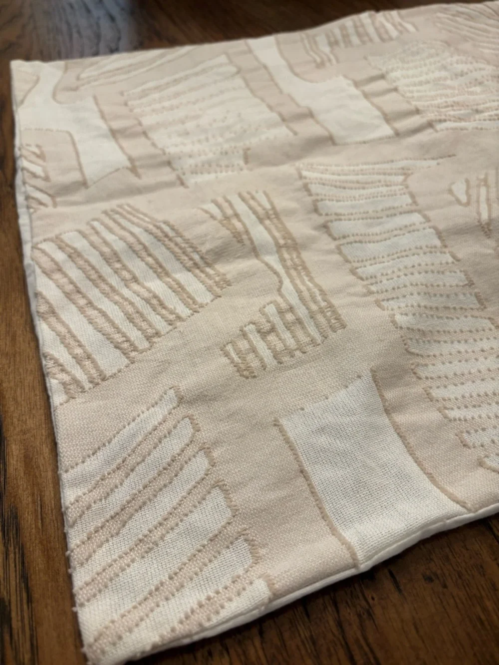 West Elm Organic Cotton Geometric Standard Pillow Cover 20x26 | Neutral Textured